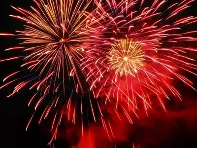 Red and yellow fireworks
